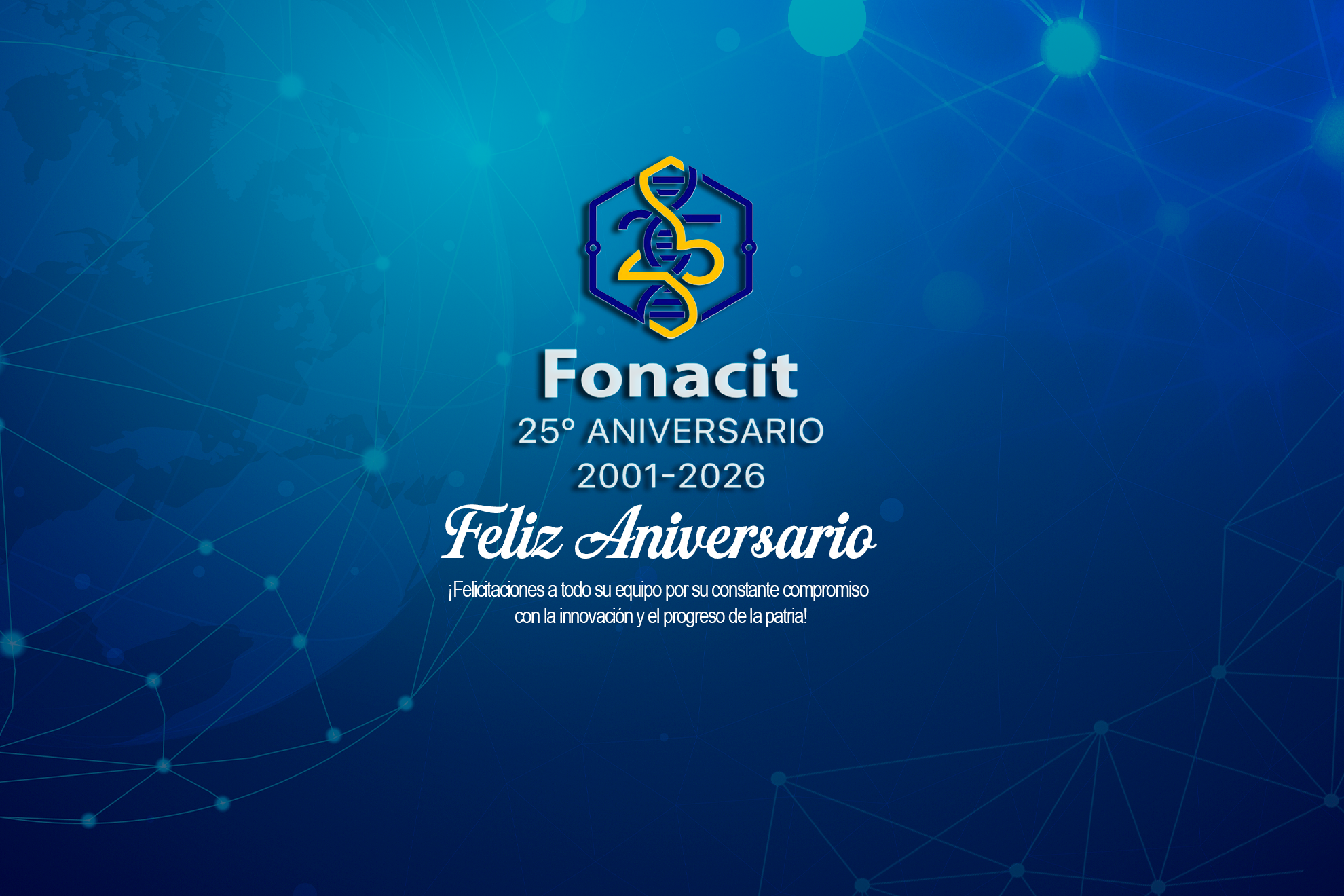 SUSCERTE felicita al Fonacit en su 25.° Aniversario consolidando la soberanía científica y tecnológica de Venezuela